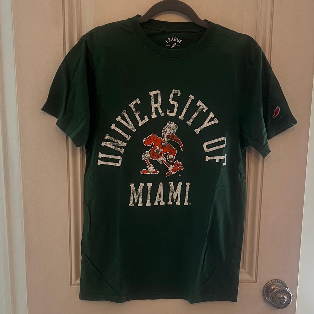 League Green University of Miami Short Sleeve Tee